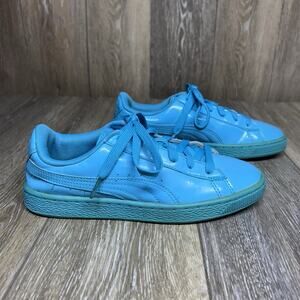 Puma Basket Classic Patent Blue Atoll 36224606 Kids Youth Size 6C Sneaker Shoes
